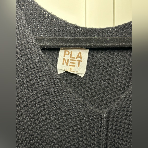 Planet By Lauren G Knit Sweater One Size Black EUC Made in Peru - Picture 3 of 9